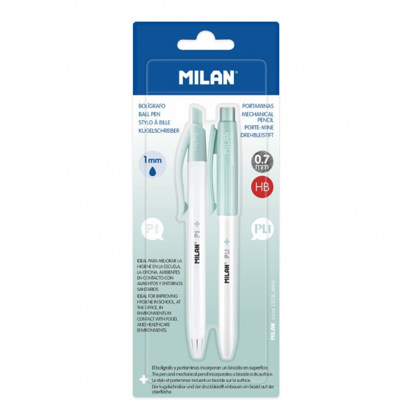 MILAN BWM10447IBG P1 MAVİ ANTİBAKTERİYEL TÜKENMEZ + PL1 0,7MM VERSATİL KALEM - 3