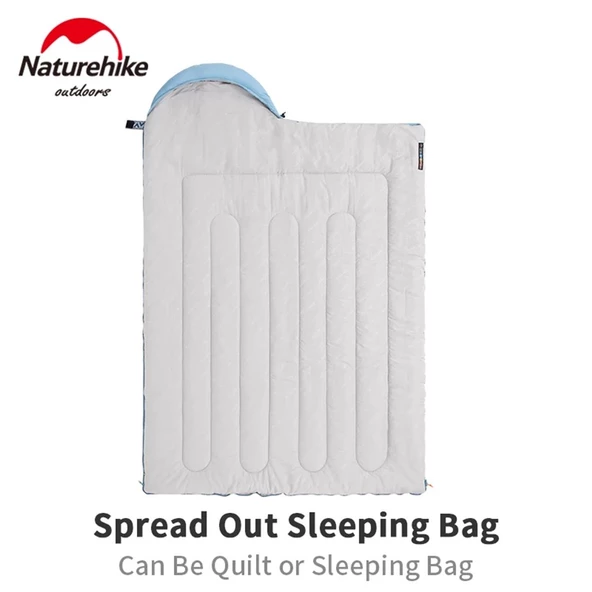Naturehike L250 Zarf Tarzı Kapüşonlu Uyku Tulumu -10°C  Mavi Right - Resim 6