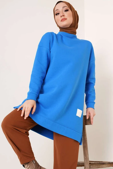 Arma Detaylı Üç İplik Tunik İndigo ürün görseli 1