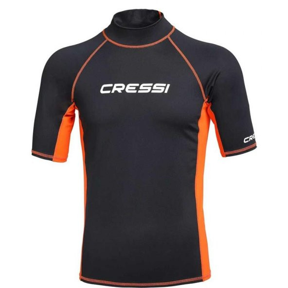 Cressi Rash Guard Man T-Shirt  BLACK - ORANGE 2XL - NO:6
