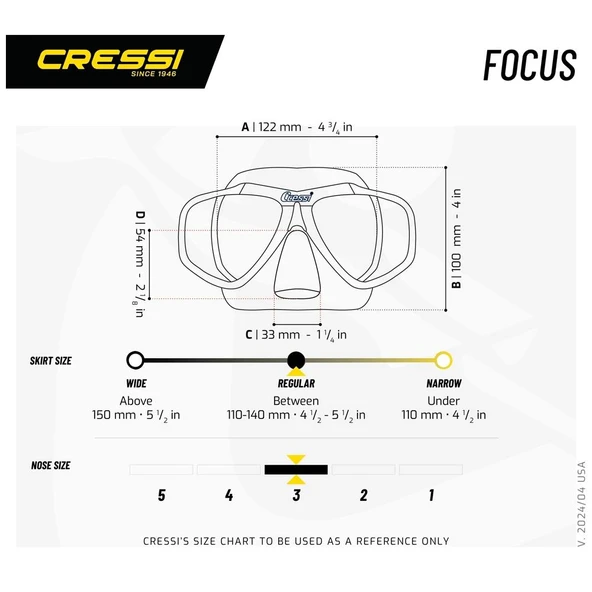 Cressi Focus Dalış Maskesi  CLEAR-YELLOW - 6