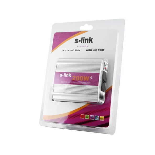 S-lınk Sl-200w 200w Dc12v-ac230v Çakmaktan Power Inverter 23869 - 3