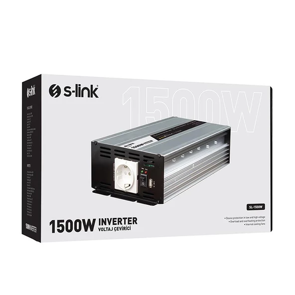 S-lınk Sl-1500w 1500w Dc12v-ac230v Inverter 23872 - 3