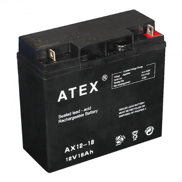 AKÜ 12V 18A (18X16.3X7.5CM) ATEX AX-12-18