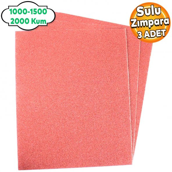 Far Temizleme Parlatma Su Zımpara Seti A4 Boyutunda 1000-1500-2000 Kum (3 Adet)