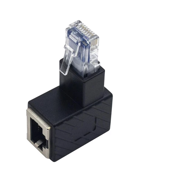 RJ45 90 derece dişi erkek ethernet adaptörü aşağı açılı rj 45 soket - 2