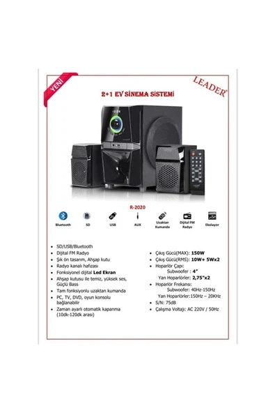 R-2020 2+1 Ev Sınema Sıstemı - 2