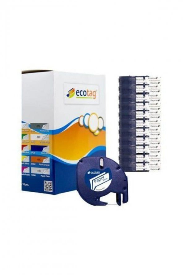 Dymo Muadil Kağıt Şerit Etiket Beyaz 10lu Paket 12mmx4m - 2
