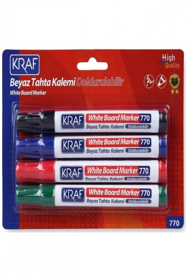 Beyaz Doldurulabilir Tahta Kalemi 770-4 4lü