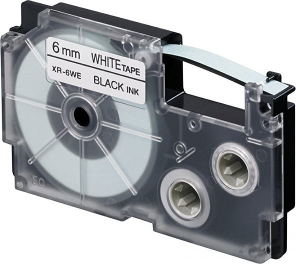 XR-6WE1 (We/bk) Etiket Yazıcısı Kartuşu Beyaz Renk Üstüne Siyah Baskı