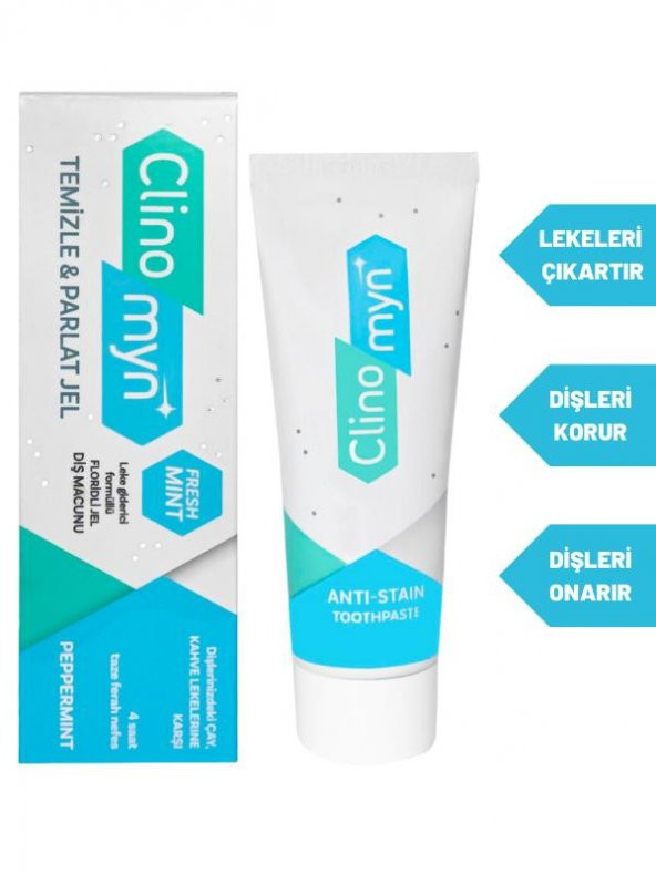 Clinomyn Temizle Parlat Jel Florürlü Diş Macunu 75 ml 3 Adet - 3