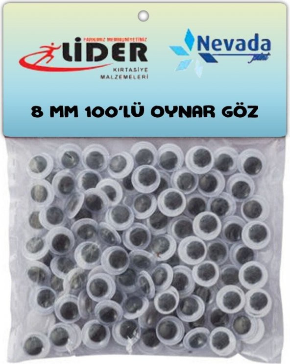 Lider & Nevada Oynar Göz 8 mm 100LÜ Paket