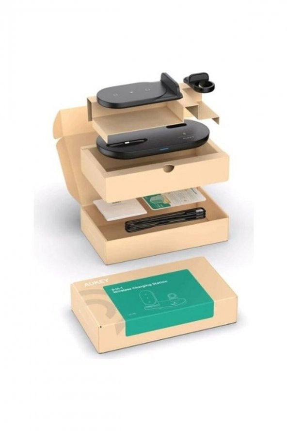 Aukey Lc-a3 Aircore 3'ü 1 Arada Kablosuz Şarj Istasyonu Standı LC-A3 - 3