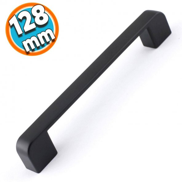 Mobilya Banyo Mutfak Dolabı Çekmece Dolap Kapak Kulpu Kulbu Siyah 128 mm Metal Kulp ürün görseli