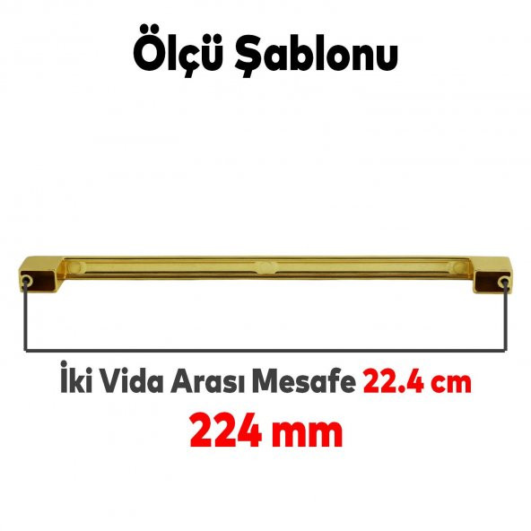 Mobilya Banyo Mutfak Dolabı Çekmece Dolap Kapak Kulpu Kulbu Altın Gold 224 mm Metal Kulp - 2