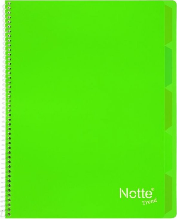 Notte Trend Plastik Kapak A4 40 Yaprak Çizgili Spiralli Defter