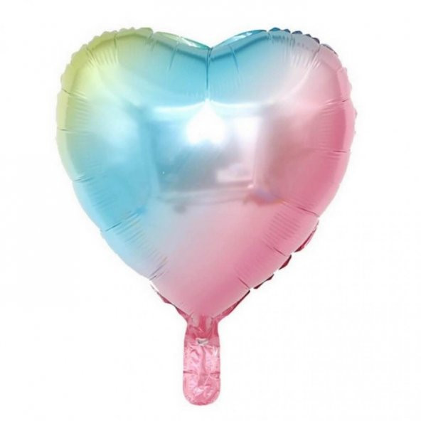 Kalp Folyo Balon Gökkuşağı 18 inç
