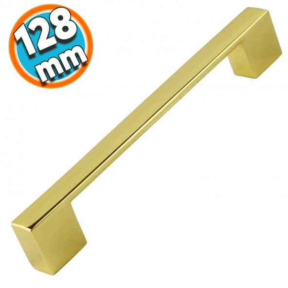 Mobilya Banyo Mutfak Dolabı Çekmece Dolap Kapak Kulpu Kulbu Altın Gold 128 mm Metal Kulp