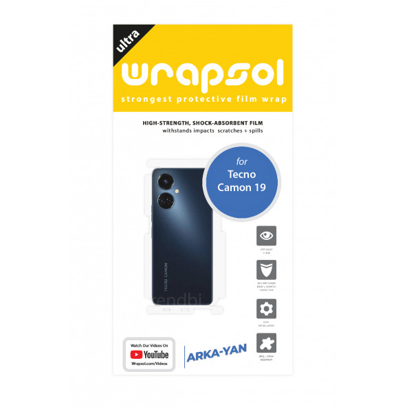 TECNO CAMON 19 ARKA VE YAN KORUYUCU POLİÜRETAN FİLM - Resim 2