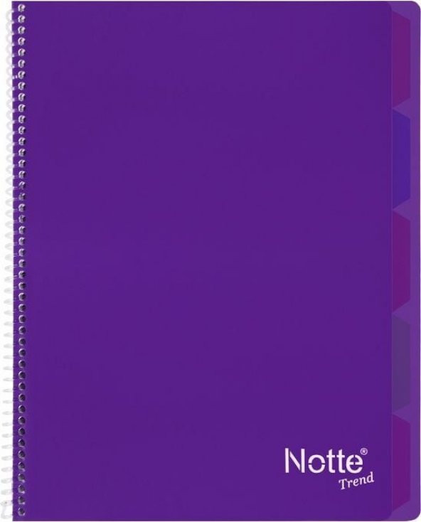 Notte Trend Plastik Kapak A4 40 Yaprak Kareli Spiralli Defter - 5