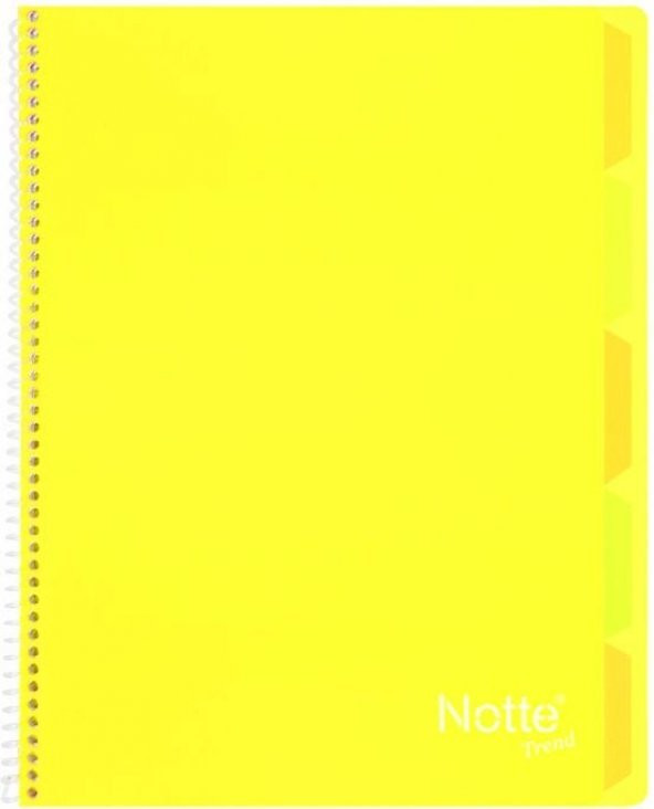 Notte Trend Plastik Kapak A4 40 Yaprak Kareli Spiralli Defter - 10