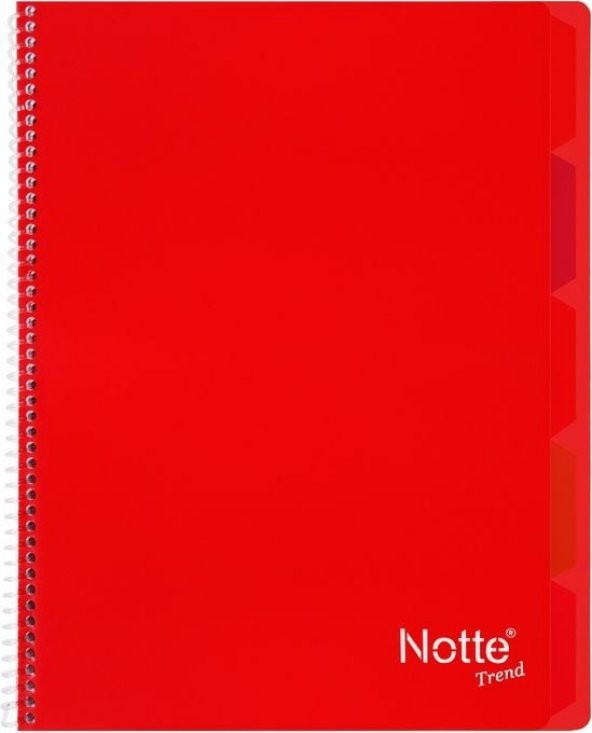 Notte Trend Plastik Kapak A4 40 Yaprak Kareli Spiralli Defter - 12