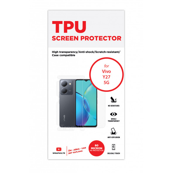 VİVO Y27 5G ÖN,ARKA VE YAN 360 DERECE TAM KAPLAMA FULL BODY TPU FİLM - 2