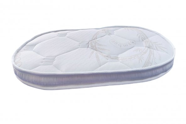 Anne Yanı Oval Beşik 50x95x20 Bambu Kumaş Sünger Yaysız Park Yatak - 3