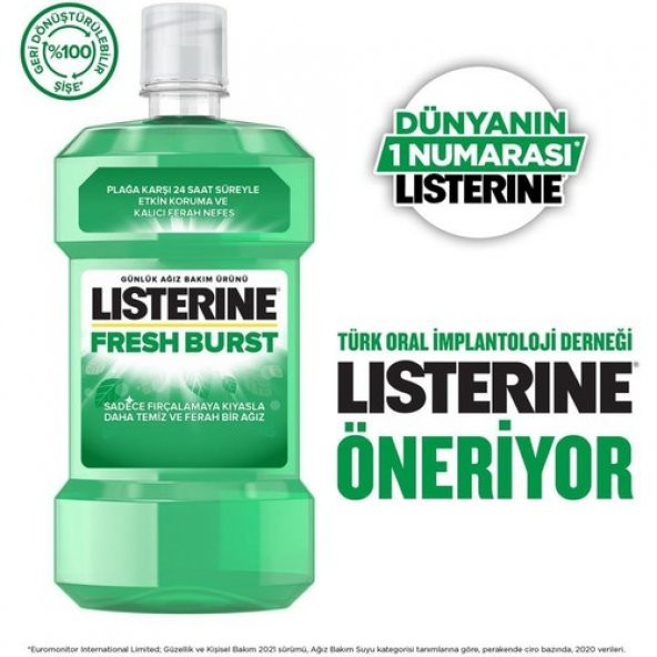 Listerine Fresh Burst Ağız Bakım Suyu 500 ml - 6