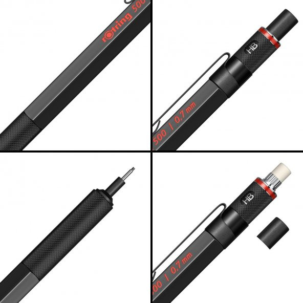 Rotring 500 Mekanik Kurşun Kalem 0.7 mm Siyah (2186326) - 6