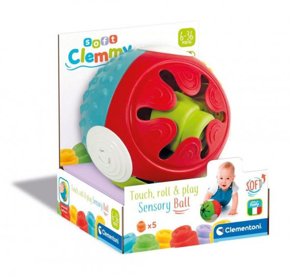 Clementoni Soft Clemmy Duyusal Top 17689, Bebekler İçin Yumuşak Blok Duyusal Top