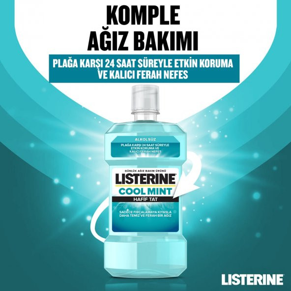 Listerine Cool Mint Hafif Tat Alkolsüz Ağız Bakım Suyu 500x2 1000 Ml - 2