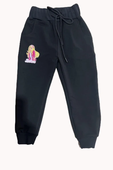 Kız Çocuk Kapüşonlu Barbie Baskılı Pembe Eşofman Takım - Resim 3