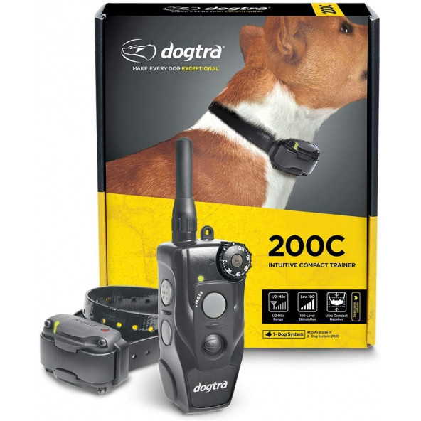 Dogtra 200C Su Geçirmez Tek Elle Kullanım Uzaktan Eğitim Köpek E-Yakası
