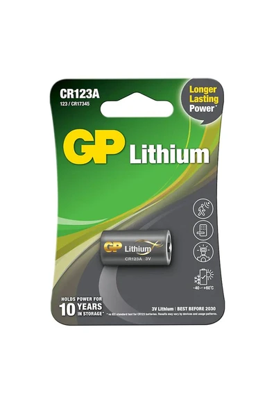 GP Cr123a 3 Volt Lityum Fotoğraf Makinesi Pili ürün görseli 1