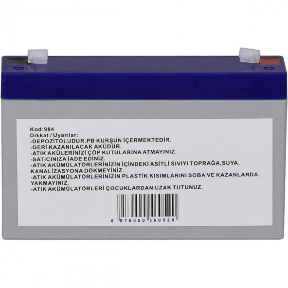 TUNEX 6V 7A 1,08 Kg Kuru Bakımsız Akü (151*35*94*100 Mm) TNX-6V7A - 3