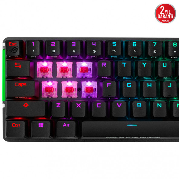 Asus Rog Falchion Nx Red Switch Türkçe Rgb Mekanik Kablosuz Tkl Gaming Klavye - 4