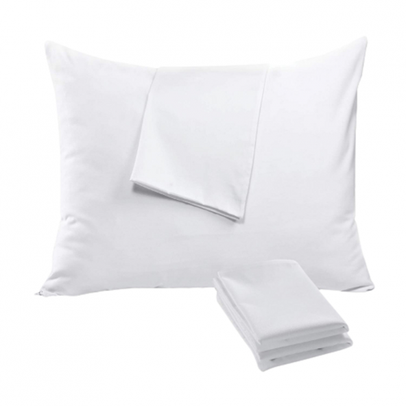 10 Adet Otel Tipi Beyaz Yastık Kılıfı Akfil 63 Tel Dokuma %100 Pamuk 50x70 Cm - 3