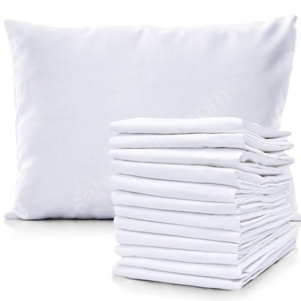 50 Adet Otel Tipi Beyaz Yastık Kılıfı Akfil 63 Tel Dokuma %100 Pamuk 50x70 Cm - 2