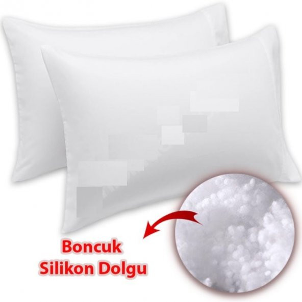 2 Adet Otel Tipi Boncuk Silikonlu Yastık Akfil 63 Tel Dokuma 100 Pamuk 50x70 Cm