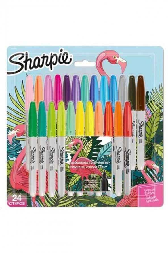 Permanent Marker Set Fine 24lü Flamingo