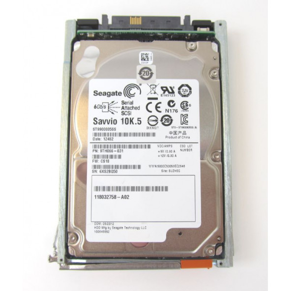 Seagate Savvio 10K.5 900 GB 10000 RPM SAS 6-Gb/S 64MB Cache 2.5-Inch Internal Bare Drive (ST9900805SS) YENİLENMİŞ