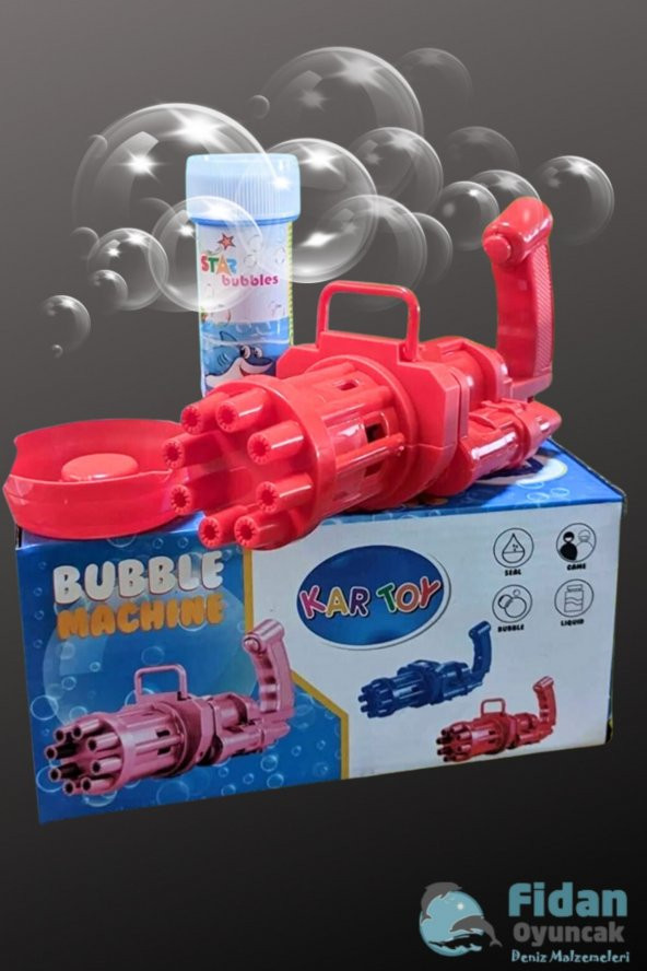 Pilli Köpüklü Oyuncak Baloncuk Köpük Makinesi Tabancası Bubble Machine 50 ml Baloncuk Likiti