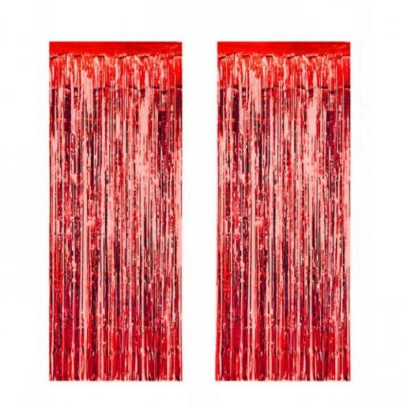 Metalize Kırmızı Arka Fon Süs 100-230 cm