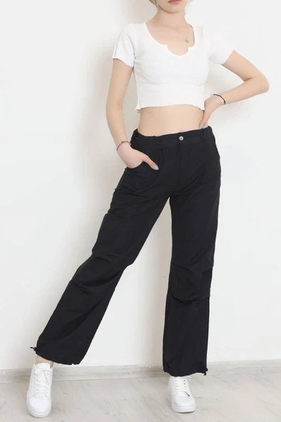 Paraşüt Kumaş Eşofman Altı Siyah - 609.1247. - 8