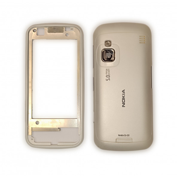Nokia C6-00 Kasa Kapak Tuş Takımı C6-00 Uyumlu Beyaz Renk Orta Kasa Ön Kapak Arka Kapak Tuş Takımı - 3