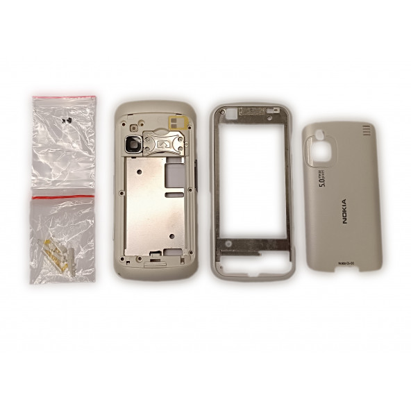 Nokia C6-00 Kasa Kapak Tuş Takımı C6-00 Uyumlu Beyaz Renk Orta Kasa Ön Kapak Arka Kapak Tuş Takımı - 5