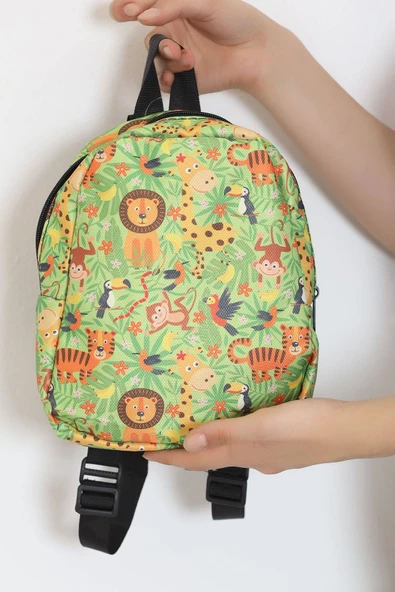 Baskılı Çocuk Çanta Yeşil - 11441.1624. - 2