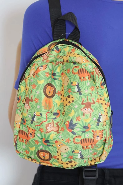 Baskılı Çocuk Çanta Yeşil - 11441.1624. - 4