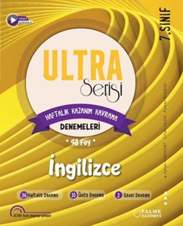 7. Sınıf İngilizce Ultra Haftalık Kazanım Kavrama 48 Deneme Palme Yayınları